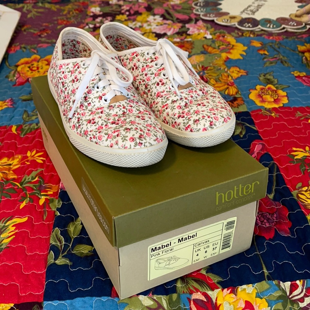 Hotter Mabel Pink Floral Shoes